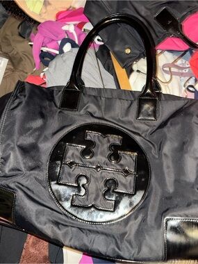 Large Ella Tote Bag with Patent Trim